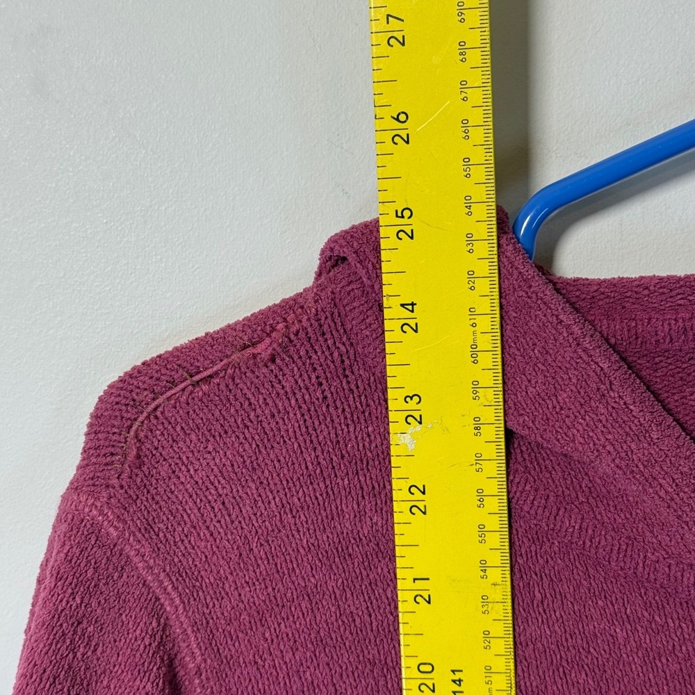 Life is Good Full Zip Hoodie Womens S Berry Pink Fair Textured Knit Sweater Cozy - Picture 6 of 8